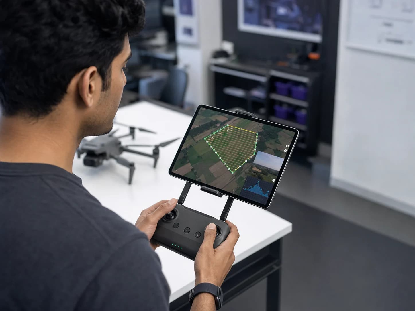 Mission planning with a drone controller